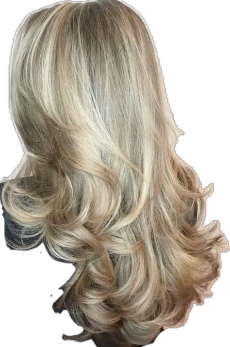 Long Dark Blonde Hair With Highlights, Blonde Blowout Hair, Blowout Hair Medium, Hairstyle Prom, Blowout Hair Tutorial, Blonde Highlights On Dark Hair, Dark Blonde Hair, Medium Long Hair, Blowout Hair