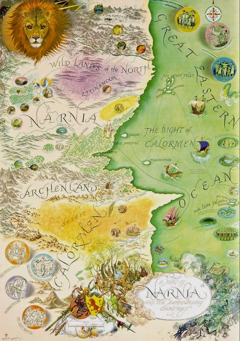 Narnia Door, Narnia Map, Dresses Vampire, Map Of Narnia, Pauline Baynes, Game Of Thrones Map, Westeros Map, The Phantom Tollbooth, Middle Earth Map