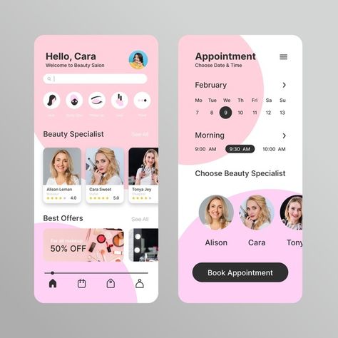 Beauty App Design, App Home Page Design, App Home Page, Skincare App, การออกแบบ Ui Ux, App Wireframe, Application Ui Design, Login Page Design, Iphone Wallpaper Quotes Inspirational