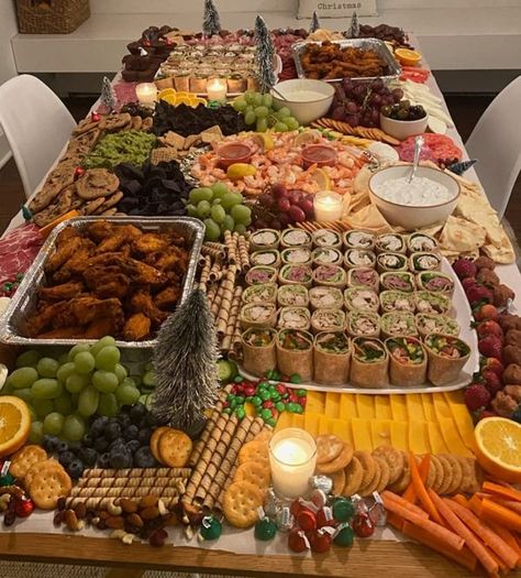 Holiday Creations | My niece made this Grazing Table for her holiday party last Christmas it makes for the Hostess to be able to have fun with Guests | Facebook Grazing Christmas Table, Christmas Dinner Grazing Table, Christmas Grazing Tables, Christmas Party Grazing Table, Christmas Platter Ideas Finger Foods, Friendsmas Food, Christmas Grazing Table Ideas, Grazing Table Ideas Christmas, Holiday Grazing Table