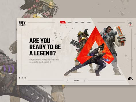 Gaming Design Poster, Gaming Web Design, Game Website Ui, Design Grafico Inspiration, Gaming Website Design, Game Banner Design, Game Website Design, Game Web Design, Game Interface Design