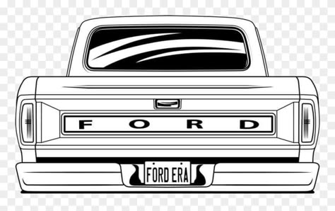 Ford Tattoo, Monster Truck Drawing, Truck Tattoo, F100 Truck, Wood Burning Stencils, Easy Disney Drawings, Vw Mk1, Transparent Clipart, Truck Tailgate