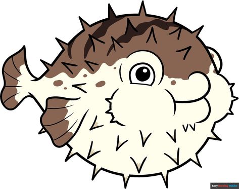 Learn How to Draw a Pufferfish: Easy Step-by-Step Drawing Tutorial for Kids and Beginners. See the full tutorial at https://easydrawingguides.com/how-to-draw-a-pufferfish/ . Pufferfish Drawing, Christmas Drawings For Kids, Easy Fish Drawing, Very Easy Drawing, Easy Christmas Drawings, Drawing Ideas For Kids, Shark Drawing, Drawn Fish, Easy Drawing Tutorial