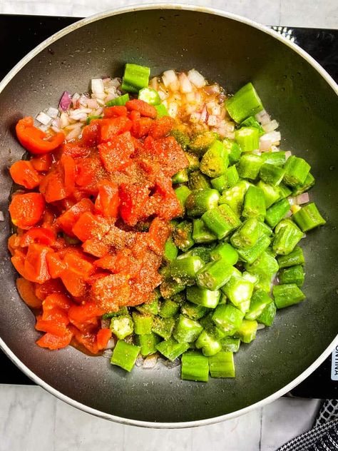 Tomatoes Okra And Corn Recipe, Fresh Okra And Tomatoes Recipe, Stewed Okra And Tomatoes With Chicken, How To Cook Fresh Okra From The Garden, Tomato And Okra Recipes, Southern Okra And Tomatoes Recipe, Stewed Okra And Tomatoes Southern, Tomatoes And Okra Recipes, Okra Tomatoes Recipe