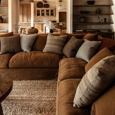 Brown Fabric Sectional, Brown Suede Sofa Living Rooms, Orange Brown Couch, Modern Living Room Decor Sofas, Brown Cloud Couch, Brown Corduroy Couch, Brown Suede Couch, Brown Fabric Couch, Brown Sectional Living Room Decor