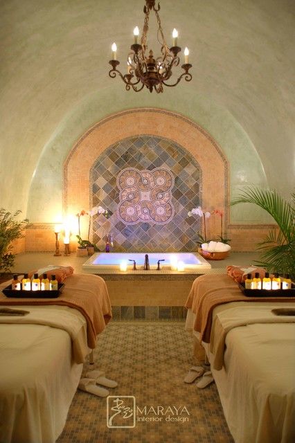 Instead of traditional bath/shower inserts, consider something more creative...like this.  :-) Spa Plan, Spa Bathroom Design, Deco Spa, Home Spa Room, Modern Spa, Wine Cave, Massage Tables, Spa Decor, Spa Design