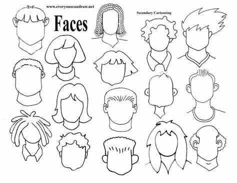 Cartoon Heads, Faces Drawings, Doodle Faces, Head Drawings, Draw Heads, Faces Cartoon, Funny Face Drawings, Faces Drawing, Character Head