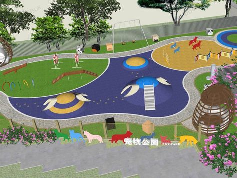 Dog Park Architecture, Park Design Ideas, Dog Park Design, Dog Park Equipment, Sketchup 3d Warehouse, Sketchup Free, Park Design, Park Playground, Playground Design