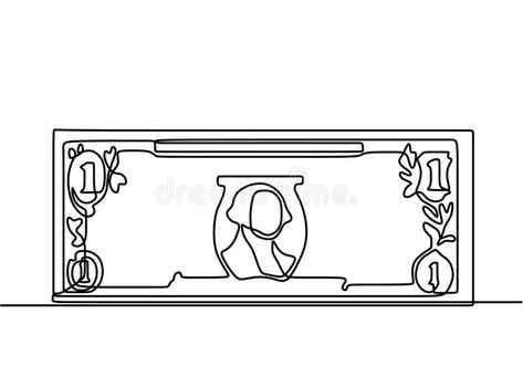 One continuous line drawing of money banknotes. Paper dollar currency bill symbo #Sponsored , #Ad, #PAID, #drawing, #continuous, #banknotes, #money Money Line Art, Drawing Of Money, One Continuous Line Drawing, Dollar Currency, Banknotes Money, El Wire, Art Apps, Contour Drawing, Continuous Line Drawing