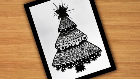 #christmasdrawing #tree #mandala Beautiful Mandala Art, Tree Mandala, Arts Video, Draw Mandala, Mandala Christmas, Drawing Mandala, Christmas Mandala, Drawing Competition, Drawing Sheet