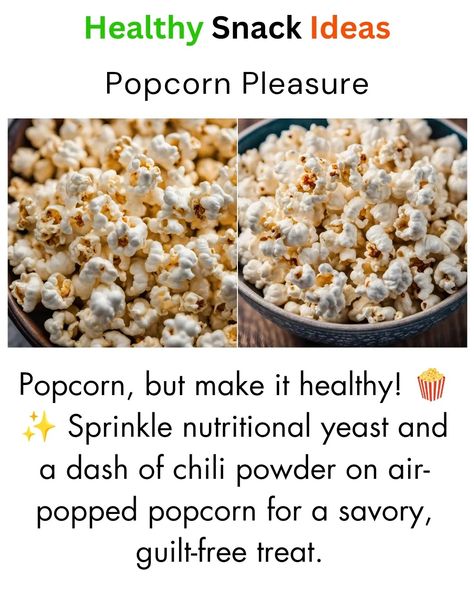 Popcorn Pleasure

Popcorn, but make it healthy! 🍿✨ Sprinkle nutritional yeast and a dash of chili powder on air-popped popcorn for a savory, guilt-free treat. 

#PopcornLove #HealthyPopcorn Healthy Cheese, Healthy Popcorn, Snacks Ideas, Air Popped Popcorn, Healthy Snacks Easy, Nutritional Yeast, Guilt Free, Chili Powder, Yeast