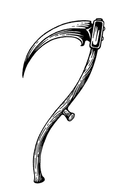 Scythe Tattoo Simple, Syth Tattoo Design, Sythe Designs, Traditional Scythe Tattoo, Scythe Drawing Reference, Scythe Tattoo Design, Fallout 4 Tattoos, Scythe Tattoo, Tattoo Trash