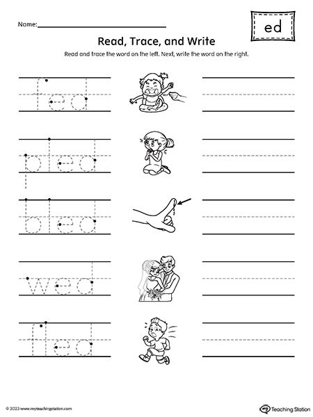 Kindergarten Word Families Printable Worksheets Ed Words Worksheet, Ed Words, Ed Word Family, Word Family Reading, Word Families Printables, Kindergarten Word Families, Ccvc Words, Words Worksheet, Improve Handwriting