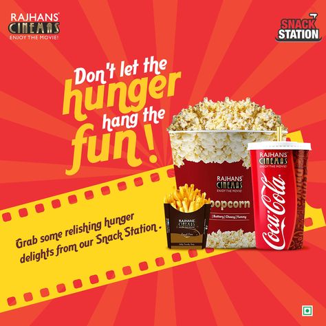 Make your next movie night or a trip to our cinema even better with our Snack Station that serves you with exciting food items to relish upon. Also, grab the exciting combo offers. Food Combo Poster, Food Offer Creative Ads, Combo Offer Poster Design, Food Promotion Design, Red Snacks, Game Night Food, Snack Station, Christmas Advertising, Your Next Movie