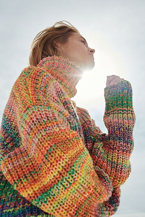 Cozy multicolor sweater pullover ... Baggy Jumpers, Secret Wardrobe, Styling Clothes, Big Knits, Winter Mode, Wardrobe Inspiration, Janis Joplin, Clothes Women, Mode Inspo