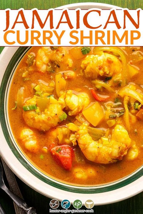 Curry Shrimp Jamaican, Shrimp With Coconut Milk, Jamaican Curry Powder, Shrimp Curry, Curry Recipes Easy, Carribean Food, Jamaican Curry, Jamaican Cuisine, Best Curry