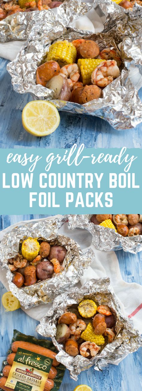 Foil Dinners, Country Boil, Low Country Boil, Easy Grilling Recipes, Foil Packs, Foil Packet Meals, Boiled Food, Easy Grilling, Fish Recipes Healthy