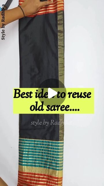 Saree Upcycle Ideas, Reuse Old Sarees Ideas, Sari Tutorial, Saree Recycle Dresses Indian, Old Saree Reuse Ideas, Saree Reuse Ideas, Saree Reuse, Blinds For Windows Living Rooms, Velvet Saree