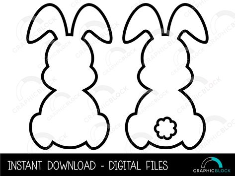 Easter Bunny Silhouette, Bunny Outline, Spring Clip Art, Jewelry Stickers, Bunny Shape, Sublimation Earrings, Rabbit Vector, Bunny Silhouette, Animal Templates