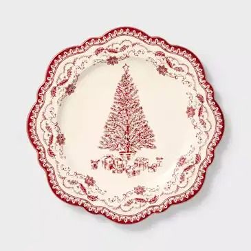 The Studio McGee Holiday Platters at Target Keep Selling Out | Apartment Therapy Studio Mcgee Holiday, Studio Mcgee Christmas, Round Table Centerpieces, Xmas Plates, Christmas Tree Scene, Christmas Dinner Plates, Holiday Platters, Christmas Tree With Presents, Tree Scene