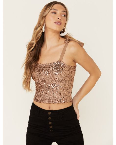 Silver sequin top