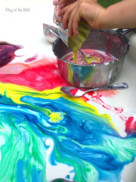 10 Cornflour Messy Play Activities *(Cornstarch) – Play of the Wild Cornflour Activities, 8 Month Old Baby Activities, Conditioner Playdough, Preschool Outdoor Activities, Messy Play Activities, Cooked Playdough, Homemade Face Paints, Making Fluffy Slime, Homemade Paint