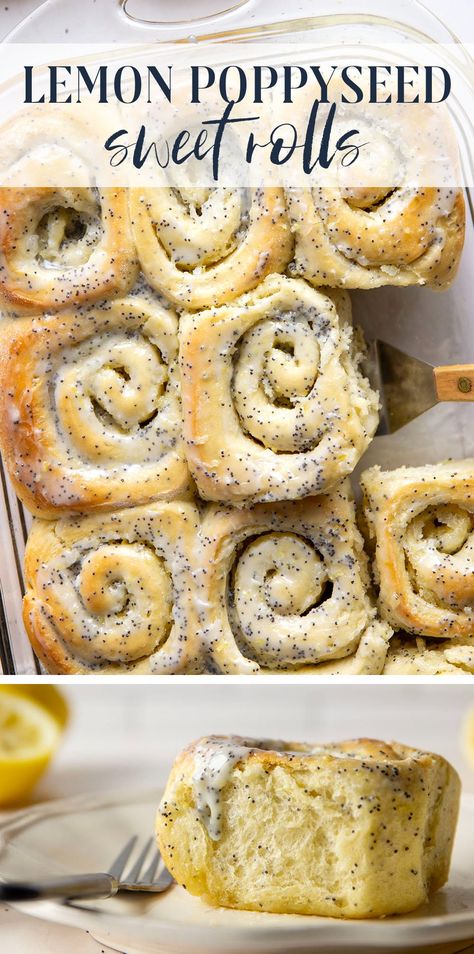 Poppyseed Cinnamon Rolls, Poppyseed Rolls Recipe, Poppyseed Roll, Lemon Poppyseed French Toast, Lemon Poppyseed Rolls, Lemon Poppyseed Cinnamon Rolls, Lemon Poppyseed Cookies, Easy Lemon Poppyseed Bread, Lemon Poppyseed Scones