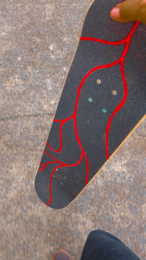 Cool Griptape Designs, Griptape Designs, Skateboard Ideas, Skateboard Designs, Skateboarding Tricks, Deck Art, Skateboard Deck Art, Skateboard Art Design, Tape Ideas