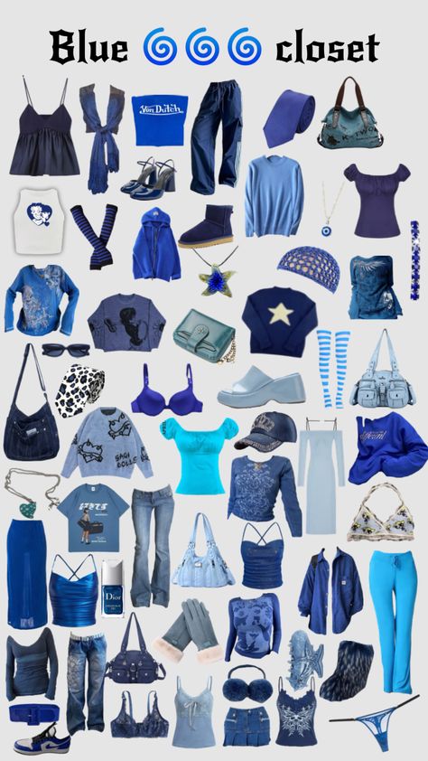 Dark Blue Concert Outfit, Blue Grunge Aesthetic Outfit, Blue Goth Aesthetic Outfits, Blue Concert Outfit Ideas, Sharkcore Outfits, Y2k Blue Outfit, Blue Grunge Outfit, Y2k Fashion Blue, Blue Outfits Aesthetic