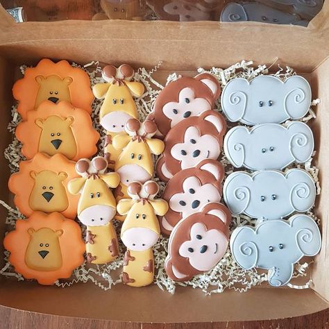 Zoo Theme Cookies, Born Two Be Wild Cookies, Jungle Animal Cookies Decorated, Jungle Cookies Decorated, Safari Cookies Jungle Theme, Safari Cookies Decorated, Wild Animal Cookies, Party Animal Cookies, Jungle Theme Cookies