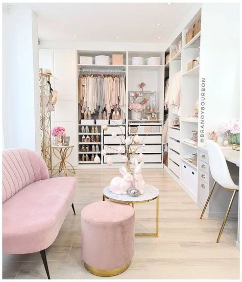 Cloffice Ideas, Dream Dressing Room, Dressing Room Decor, Dressing Room Closet, Dream Closet Design, Hiasan Bilik Tidur, Closet Renovation, Wardrobe Room, Closet Decor