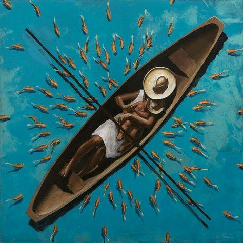 Colombian Art, Caribbean Art, Black Art Painting, Afrocentric Art, Graphic Inspiration, Tableau Art, Black Love Art, Afro Art, Fishing Boat