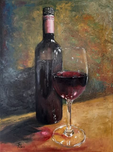 Still Lifes Paintings, Still Life A Level Art, Acrylic Still Life Paintings Ideas, Bottle Of Wine Painting, Still Life Background Ideas, Wine Bottle Painting On Canvas, Acrylic Still Life Paintings, Still Life Painting Ideas, Easy Still Life Painting