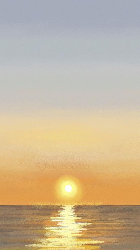 Sunset Painting Easy, Sunrise Drawing, Sunset Iphone Wallpaper, Horizon Sunset, Drawing Sunset, Beach Sunset Painting, Wallpaper Minimal, Sunset Painting Acrylic, Easy Landscape Paintings