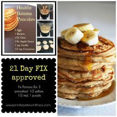 21 Day Fix Cinnamon Rolls, 21 Day Fix Pancakes, 21 Day Fix Waffles, 21 Day Fix Breakfast Ideas, Pancakes For 1, Breakfast Ideas Healthy Clean Eating, 21 Day Fix Recipes, 21 Day Fix Plan, 21 Day Fix Breakfast