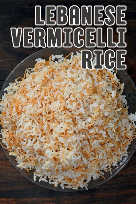 This Lebanese rice recipe is a staple side dish made with rice, vermicelli noodles, and oil. This light and fluffy Lebanese rice with vermicelli is a perfect pairing for stews and your favorite Middle Eastern mains. Lebanese Lentils And Rice, Rice With Vermicelli, Lebanese Lentils, Lebanese Rice Recipe, Middle Eastern Rice, Lebanese Rice, Vermicelli Recipes, Rice Noodle Recipes, Rice Side Dish Recipes