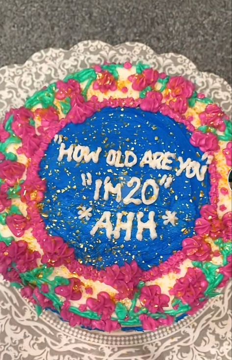 Mama Mia 20th Birthday Cake, Mamma Mia 20th Birthday Cake, How Old Are You Im 20 Mamma Mia Cake, Mama Mia Aesthetic Birthday Party, How Old Are You Im 20 Mamma Mia, 20th Cake Ideas, 20 Year Old Birthday Cake, 20th Cake, Mamma Mia Cake