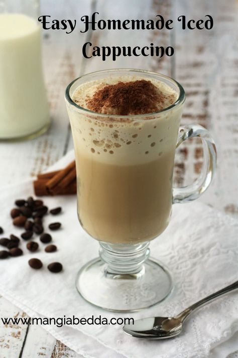 Iced Cappuccino Recipe, Cappuccino Recipe, Iced Cappuccino, Frozen Coffee, Cappuccino Coffee, Cold Treats, Flavor Ice, Coffee Syrup, Coffee Drink Recipes