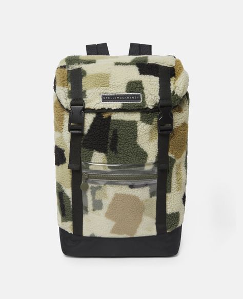 Kids Beige Military Camouflage Teddy Backpack | Stella McCartney GB Teddy Backpack, Stella Mccartney Backpack, Stella Mccartney Purse, Military Camouflage, Backpack Material, Camouflage Print, Boys Accessories, Stella Mccartney Kids, Camo Print