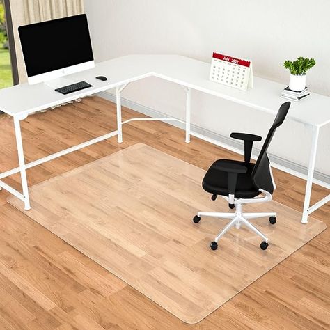 Amyracel Extra Large Office Chair Mat for Hardwood Floor- 46" x 72" Clear Computer Desk Chair Floor Mat for Hard Wood/Tile Floors, Easy Glide Floor Protector Mat for Rolling Chairs at Home or Work Large Office, Office Chair Mat, Wood Tile Floors, Computer Desk Chair, Chair Mat, Tile Floors, Hard Wood, Wood Tile, Computer Desk