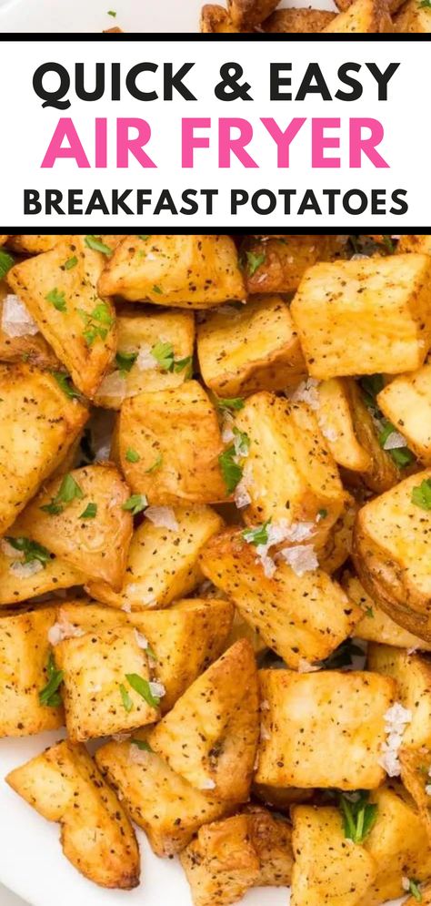 Air Fried Breakfast Potatoes, Breakfast Potatoes Air Fryer, Seasoned Breakfast Potatoes, Air Fryer Breakfast Potatoes, Breakfast Potatoes Recipe, Leftover Breakfast, Wholesome Breakfast, Air Fryer Breakfast, Potato Breakfast Recipes