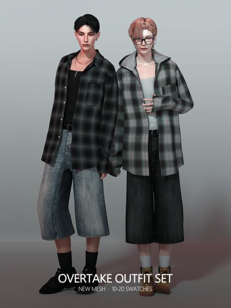 [Preview] Overtake Outfit Set | Patreon Sims 4 Cc Goth, Ts4 Clothes, Sims 4 Men Clothing, Sims 4 Male Clothes, Sims 4 Cas Mods, Sims 4 Cc Shoes, Sims 4 Body Mods, Male Clothes, Sims 4 Characters