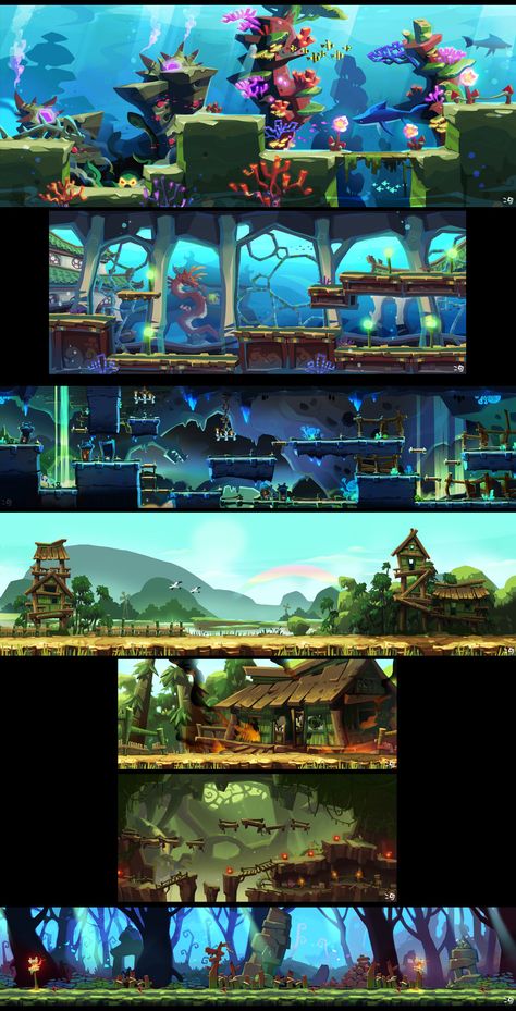 2d Game Concept Art, Platform Game Design, Level Design Concept, Game Design Inspiration, Game Environment Concept Art, Adorable Home Game Design Ideas, Game Design Art, Video Game Concept Art, 2d Game Background