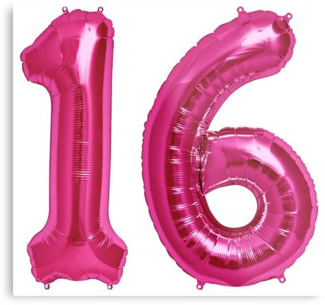 Hot Pink 16th Birthday Metallic Helium Balloons Numbers by Birthdates Hot Pink Birthday, Helium Balloons Birthday, Pink Sweet 16, 16 Balloons, Copic Marker Art, Happy 16th Birthday, Up Balloons, Letter Balloons, Number Balloons