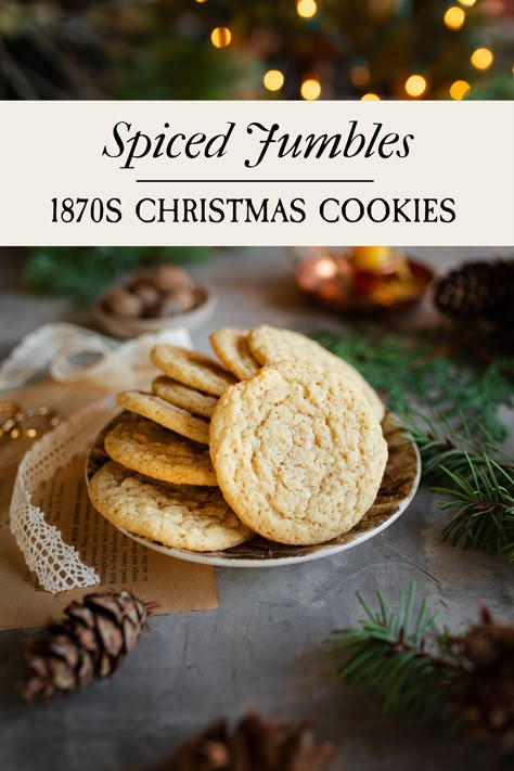 Spiced Jumble Cookies: Historical Christmas Cookie Recipe Christmas Food Around The World, Christmas Cookies Around The World, Old Fashioned Christmas Cookies Recipes, Dinner For Christmas, Aesthetic Deserts, Jumble Cookies, Herbalism Recipes, Cooking Hearth, Empire Cookie