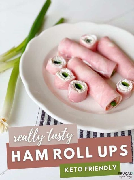 Looking for a tasty low-carb snack. This will fill all your cravings. Easy Ham Roll Ups with cream cheese and green onion. Keto friendly snack idea using tasty ingredients including green onions, sour cream and cream cheese and ham for protein. Plus Weight watchers friendly, look for ways to adapt your ingredients to support your dietary needs. Keto diet cheat sheet, best keto snacks and ketogenetic recipes on Frugal Coupon Living. #keto #FrugalCouponLiving Ham Onion Roll Ups, Ham And Onion Roll Ups, Ham Green Onion Cream Cheese Roll Ups, Ham Rolls With Cream Cheese Green Onions, Ham Cream Cheese Roll Ups Green Onions, Ham And Cream Cheese Roll Ups, Ham Rolls With Cream Cheese, Ham Roll Ups With Cream Cheese, Ham Cream Cheese Roll Ups