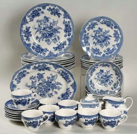 . Blue And White China Pattern, Asiatic Pheasant, Blue And White Dinnerware, Vintage Teapots, White Platter, Kindred Spirit, Blue Dishes, Blue Dinnerware, Blue White Decor