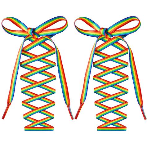 6 Pairs Rainbow Shoelaces LGBTQ Shoe Laces Bright Colored Rainbow Laces for Shoes Sneakers LGBT Parades Party Supplies Colored Sneakers, Rainbow Laces, Rainbow Shoes, Fun Sleepover Ideas, Rainbow Outfit, Patches Jacket, Bright Colored, Rainbow Stripes, Lace Design