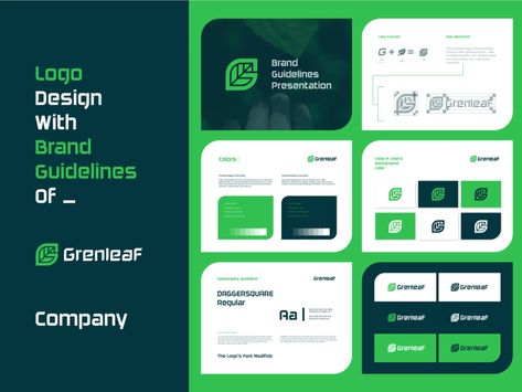 Logo & Brand Identity Design with Branding guideline by Abu Talha | Logo Designer on Dribbble Brand Logo Guidelines, Logo Guidelines Brand Book, Logo Guidelines Design, Logo Concept Ideas, Green Brand Identity, Brand Identity Presentation, Nature Brand Identity, Logo Brand Guidelines, Logo Guide