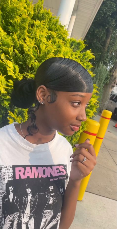 Swoop With 2 Buns, Two Low Knot Buns With Swoop, Frontal Swoop Hairstyles, Side Part Swoop With 2 Low Buns, Swoop With Two Buns, Two Low Puffs With Swoop, A Swoop With Two Buns, Cute Weave Hairstyles, Cute Bun Hairstyles